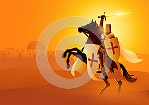 Knight of Templar on Horse photo