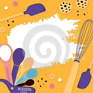 Vector Illustration. Template card for bakery. Compostition