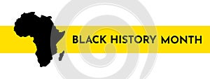 Vector illustration template for title with yellow stripe. Black history month.