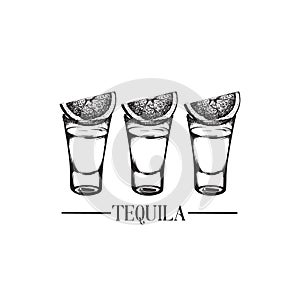 Vector illustration of tequila glasses
