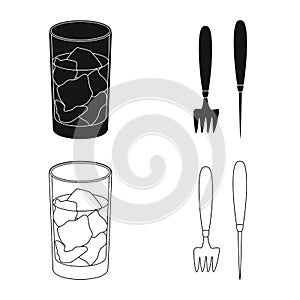 Vector illustration of texture and frozen icon. Set of texture and transparent vector icon for stock.