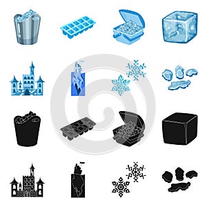 Vector illustration of texture and frozen symbol. Collection of texture and transparent stock vector illustration.