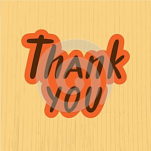 Vector illustration of thank you text for typography poster, logotype, flyer, banner, greeting card.
