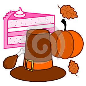 Vector illustration of thanksgivings day knick-knacks