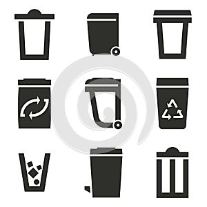 Vector illustration on the theme basket, garbage