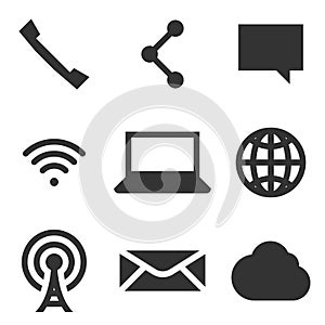 Simple vector icons. Flat illustration on a theme communication