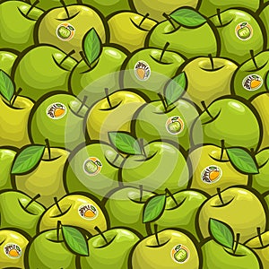 Vector illustration on the theme of green apple background