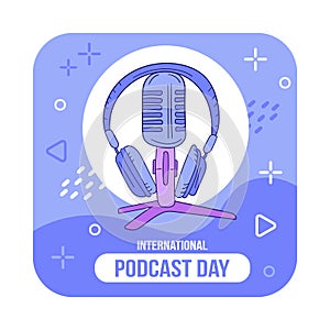 Vector illustration of International Podcast Day on September 30th