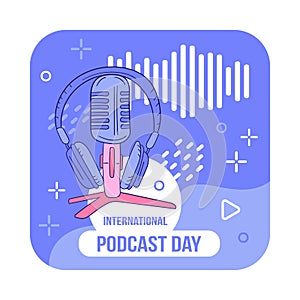 Vector illustration of International Podcast Day on September 30th