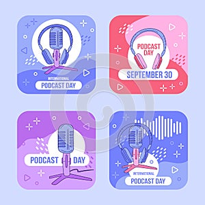 Vector illustration of International Podcast Day on September 30th