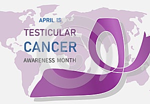 Vector illustration on the theme of TESTICULAR CANCER awareness Month of April.Poster , banner design template Vector photo