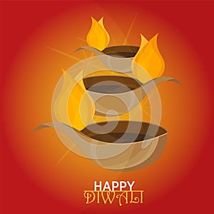 Vector illustration on the theme of the traditional celebration of happy diwali