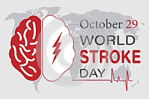 Vector illustration on the theme of the World Stroke Day. October 29
