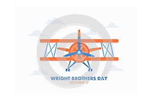 Vector illustration on the theme of Wright Brothers day observed each year on December 17th,