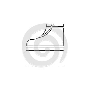 Vector illustration of thin line boot icon on white background