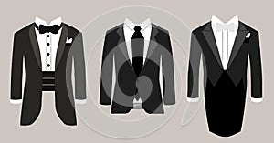 Vector illustration three costumes .