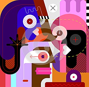 Three People vector illustration