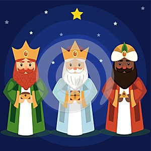 Vector illustration of the Three Wise Men.