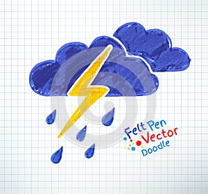 Vector illustration of thunderstorm