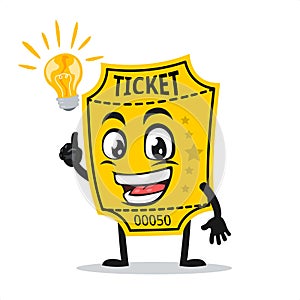 Vector illustration of ticket mascot or character