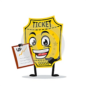 Vector illustration of ticket mascot or character