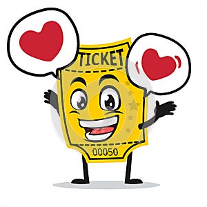 Vector illustration of ticket mascot or character