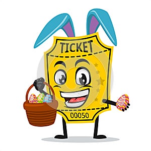 Vector illustration of ticket mascot or character