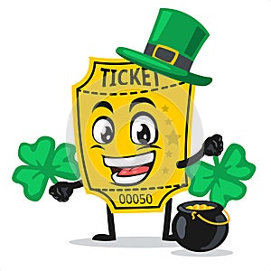 Vector illustration of ticket mascot or character