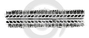 Vector Illustration Tire Tracks With Grunge Effect On White Background