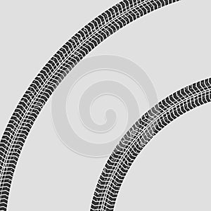 Vector illustration of tire tracks. Islated. EPS10.
