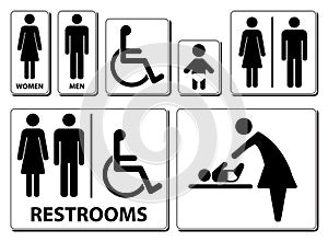 Vector illustration toilette sign on white