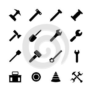 Vector illustration of tools in a flat design style