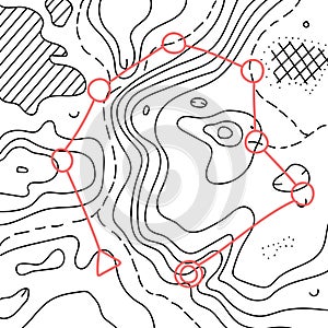 Vector illustration of topographic map