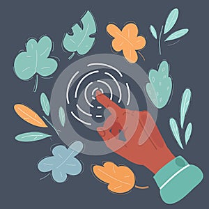 Vector illustration of touch screen Forefinger gesture, interface.