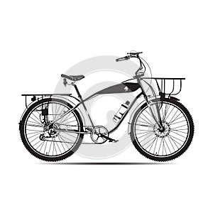 Vector illustration of touring bike in flat style