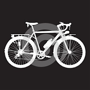 Vector illustration of touring bike in flat style