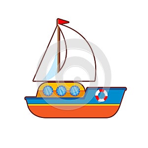 Vector illustration of toy ship
