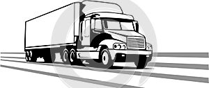 Tractor Trailer Vector Illustration