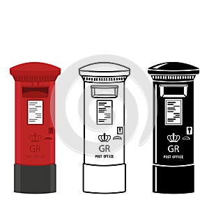 Vector illustration of a traditional British red post box