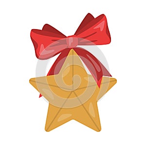 Vector illustration of traditional Christmas golden star