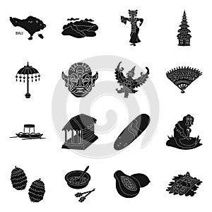 Vector illustration of and traditional icon. Set of and bali stock vector illustration.