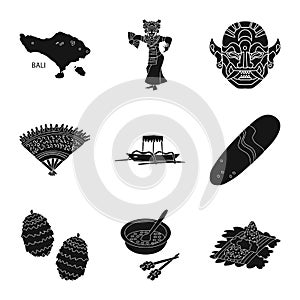 Vector illustration of  and traditional sign. Collection of  and bali stock vector illustration.