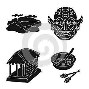 Vector illustration of and traditional symbol. Set of and bali stock symbol for web.