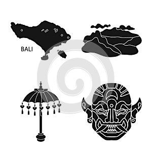 Vector illustration of and traditional symbol. Set of and bali stock vector illustration.