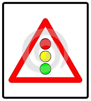 Vector illustration of traffic lights sign isolated on white background