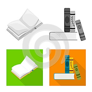 Vector illustration of training and cover sign. Collection of training and bookstore stock vector illustration.