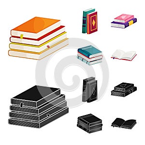 Vector illustration of training and cover sign. Set of training and bookstore stock vector illustration.