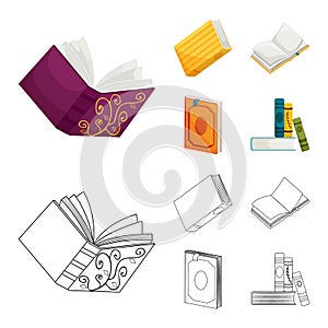 Vector illustration of training and cover sign. Set of training and bookstore stock vector illustration.