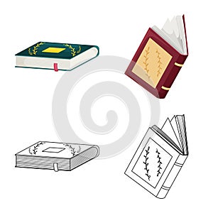 Vector illustration of training and cover sign. Set of training and bookstore  stock vector illustration.