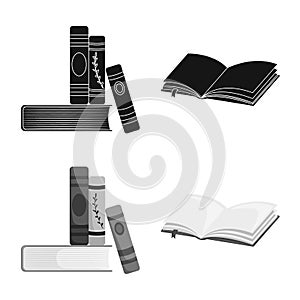 Vector illustration of training and cover sign. Set of training and bookstore vector icon for stock.